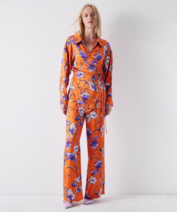 Ipekyol Flower Pattern Trousers Orange