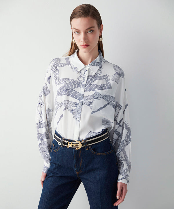 Ipekyol Printed Relaxed Fit Shirt Ecru