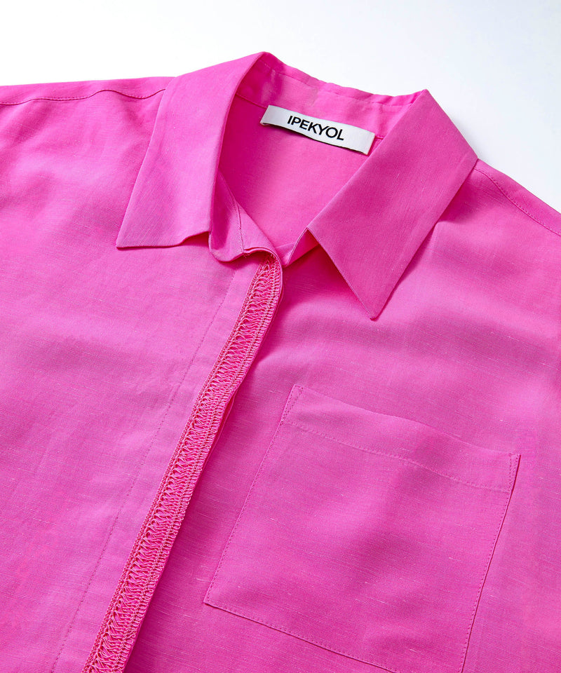 Ipekyol Embroidered Detail Solid Shirt Light Pink