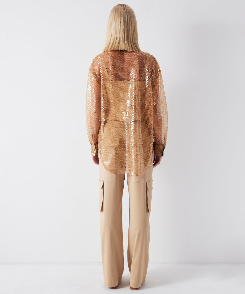 Ipekyol Sequined Oversize Shirt Caramel