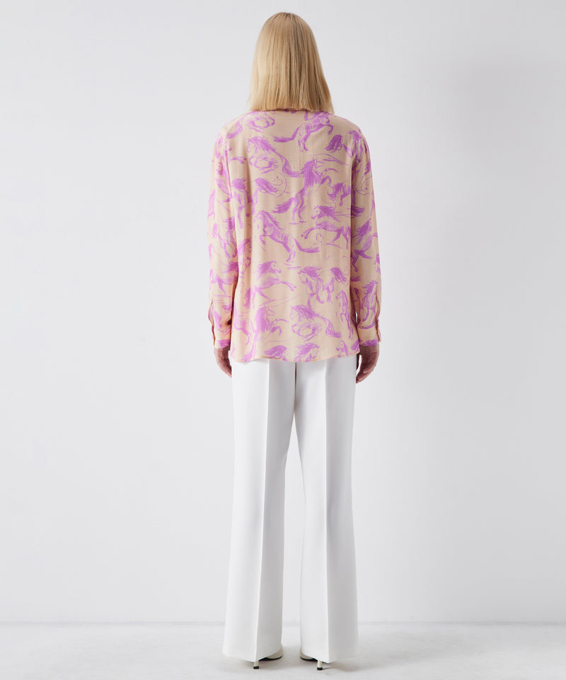 Ipekyol Horse Pattern Long Sleeve Shirt Lilac