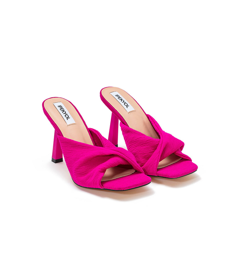 Ipekyol Twisted Detail Textured Heels Fuchsia