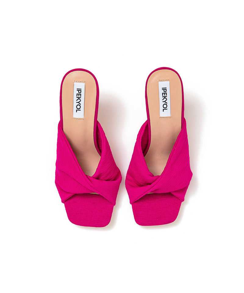 Ipekyol Twisted Detail Textured Heels Fuchsia