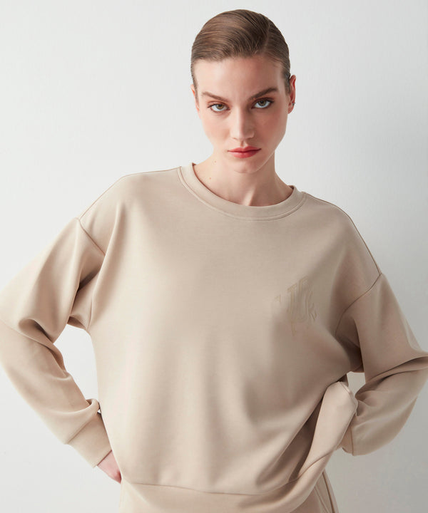 Ipekyol Monogram Logo Print Sweatshirt Stone