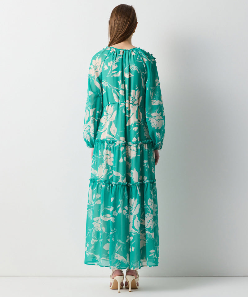 Ipekyol Floral Pattern Maxi Dress Dark Green