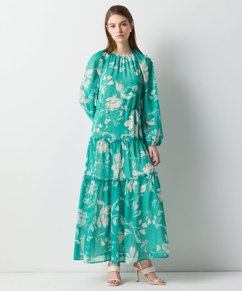 Ipekyol Floral Pattern Maxi Dress Dark Green