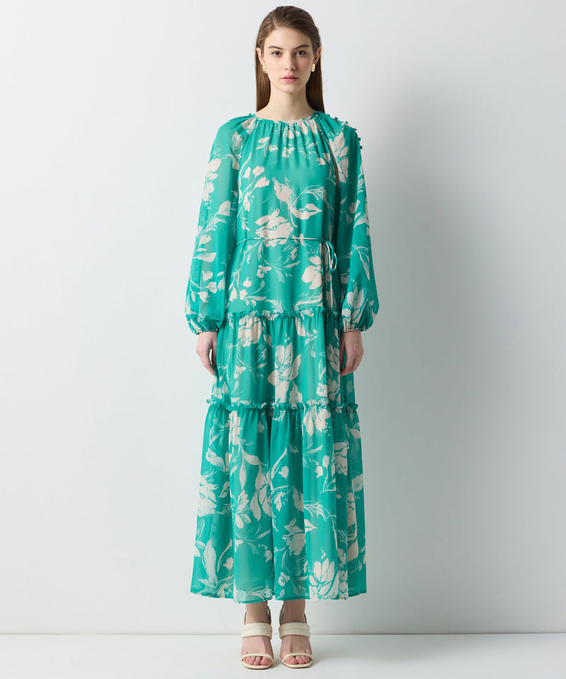 Ipekyol Floral Pattern Maxi Dress Dark Green