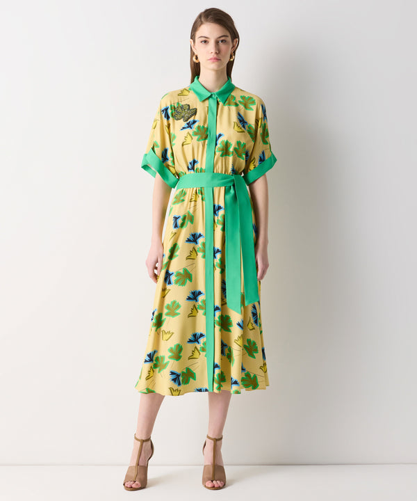 Ipekyol Patterned Shirt Dress Olive