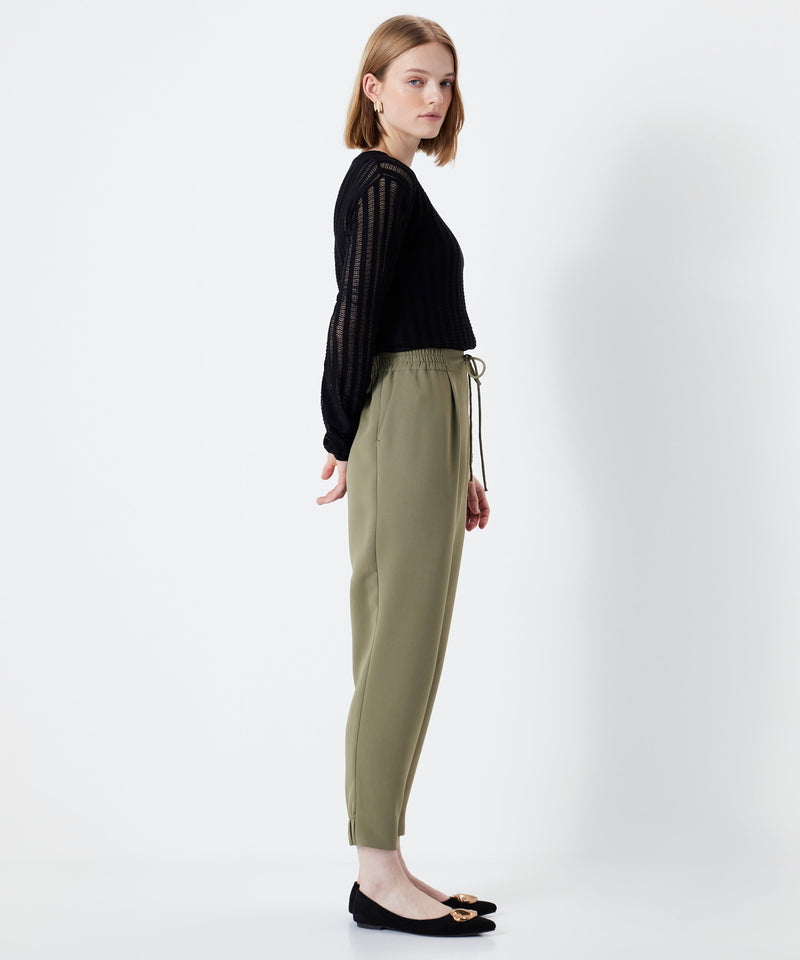 Ipekyol Trousers With Elastic Waist Khaki