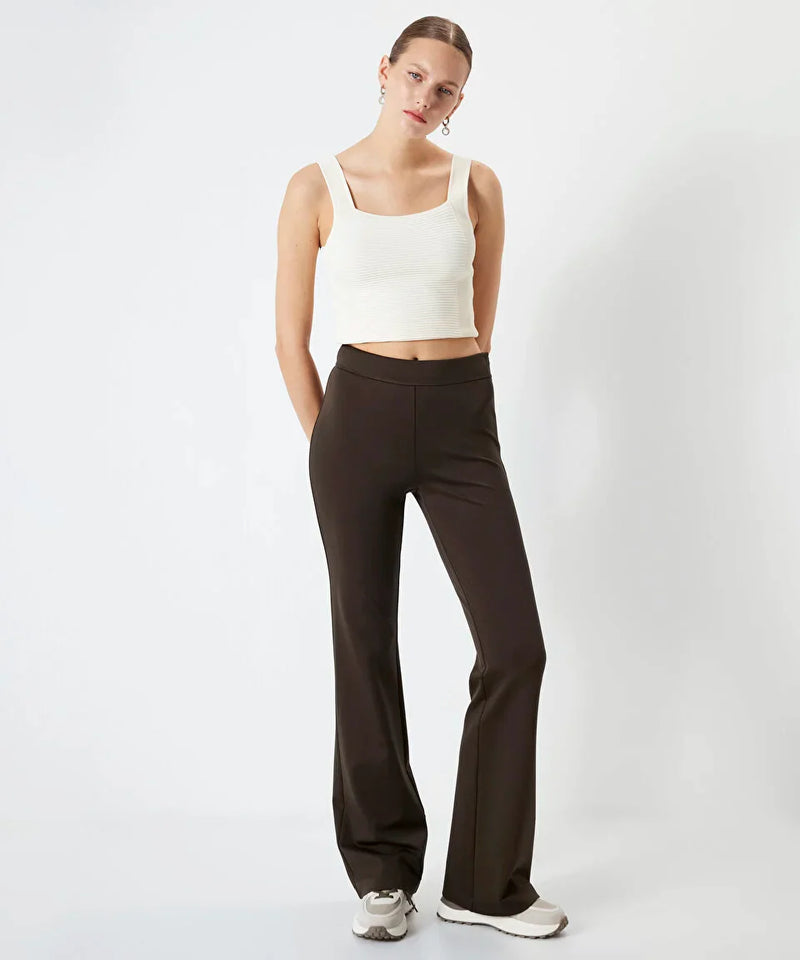 Ipekyol Flare Fit Trousers Dark Kaki