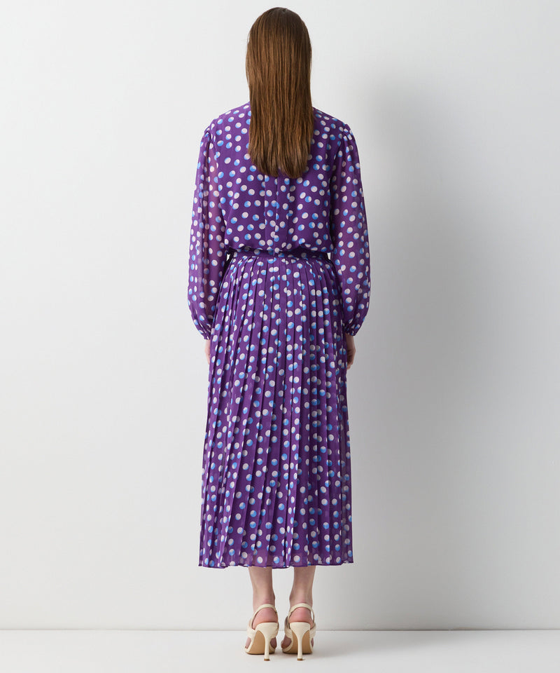 Ipekyol Dotted Print Pleated Skirt Purple