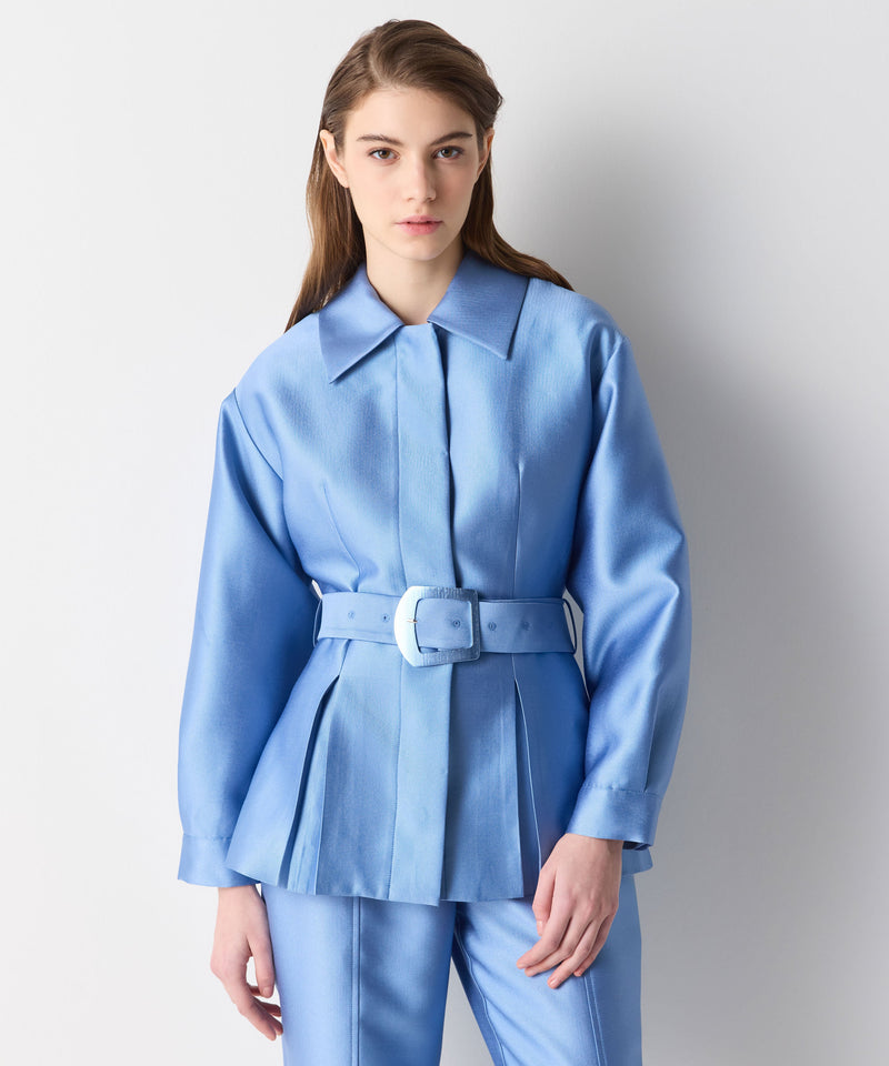 Ipekyol Inverted Pleat Solid Jacket Blue