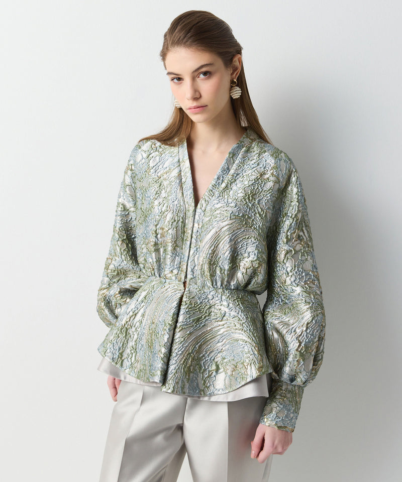 Ipekyol Jacquard Flounce Jacket Grey