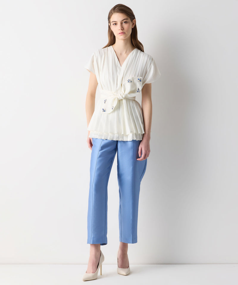 Ipekyol Bow Detailed Pleated Blouse Off White