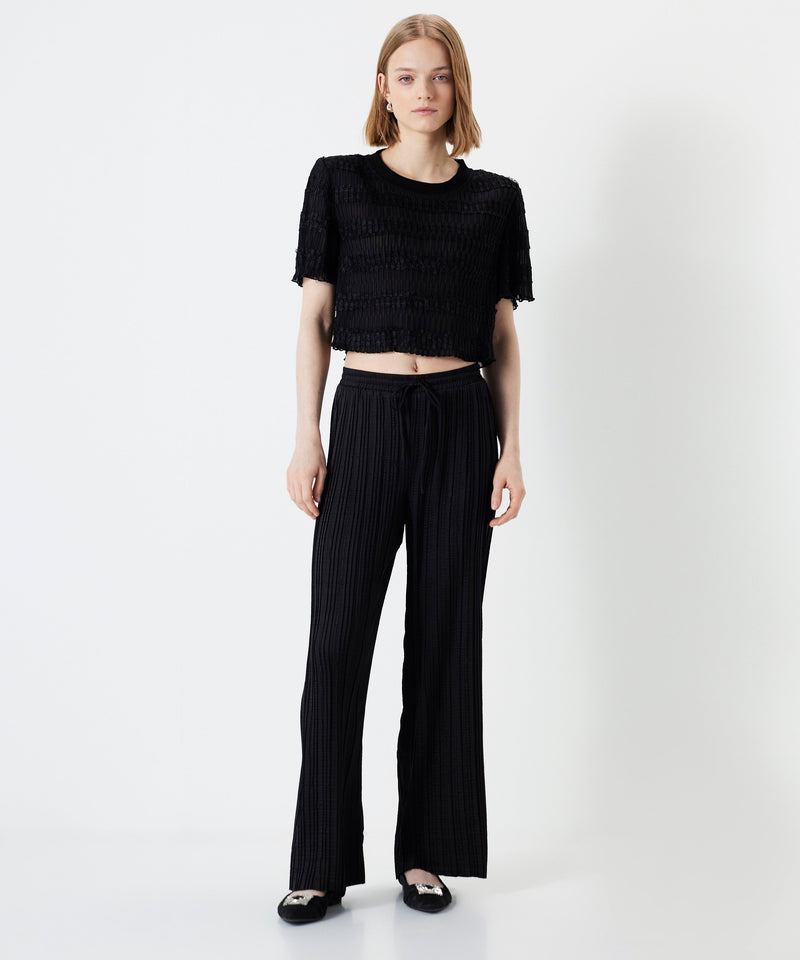 Ipekyol Contrast Textured Blouse Black