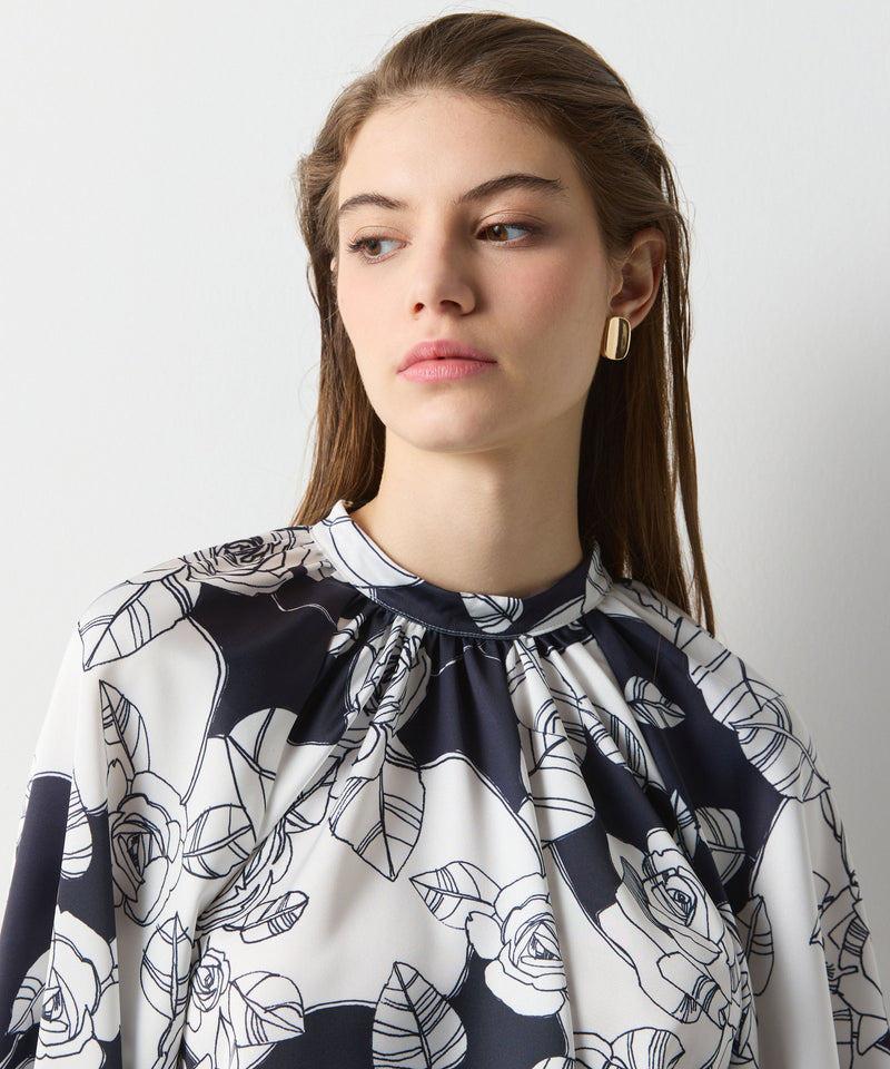 Ipekyol Floral Pattern Blouse Black