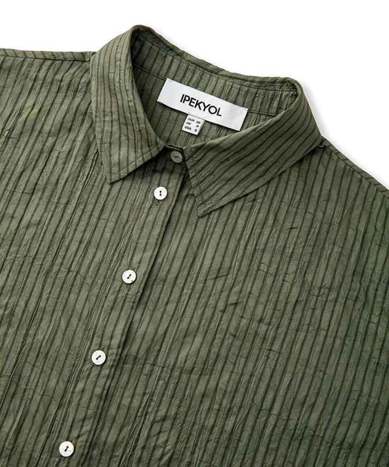 Ipekyol Textured Oversize Shirt Khaki