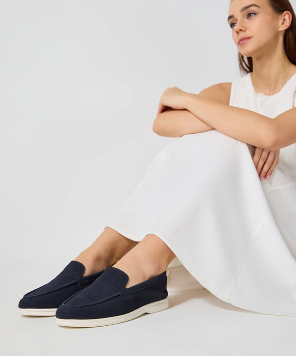 Ipekyol Suede Textured Loafer Dark Blue