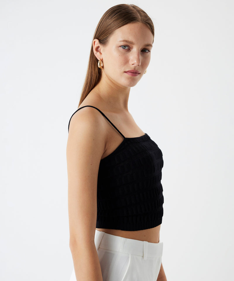 Ipekyol Textured Strapless Knitwear Black