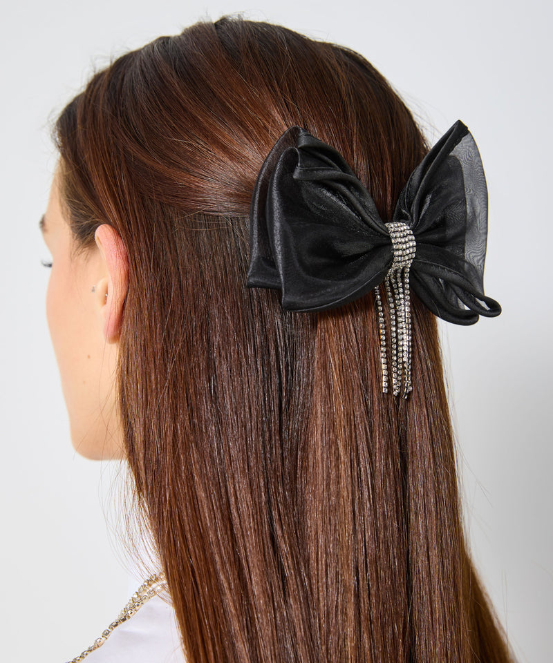 Ipekyol Crystal Stone Bow Hair Accessory Black