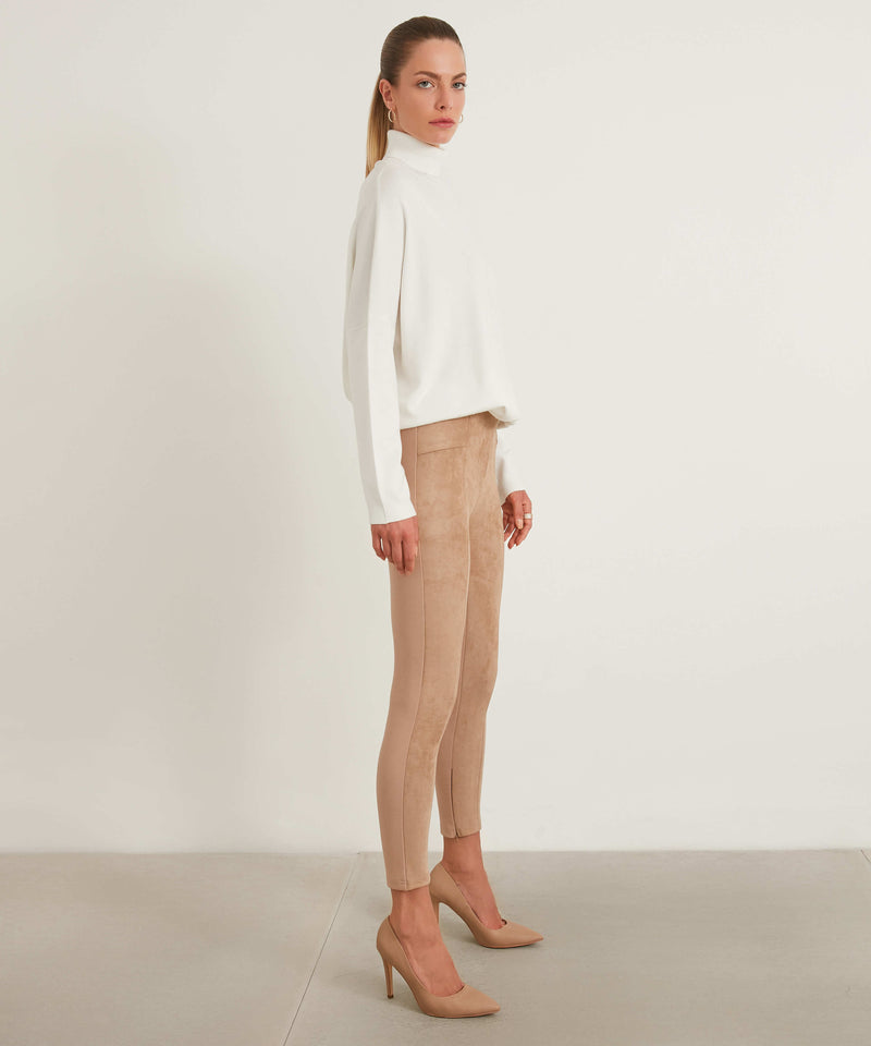 Ipekyol Suede Slim Fit Trouser Beige