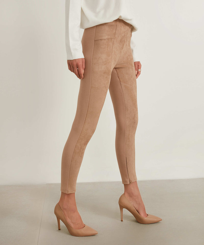 Ipekyol Suede Slim Fit Trouser Beige