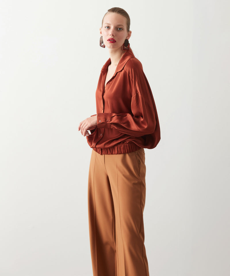 Ipekyol Long Sleeve Satin Blouse Terracotta