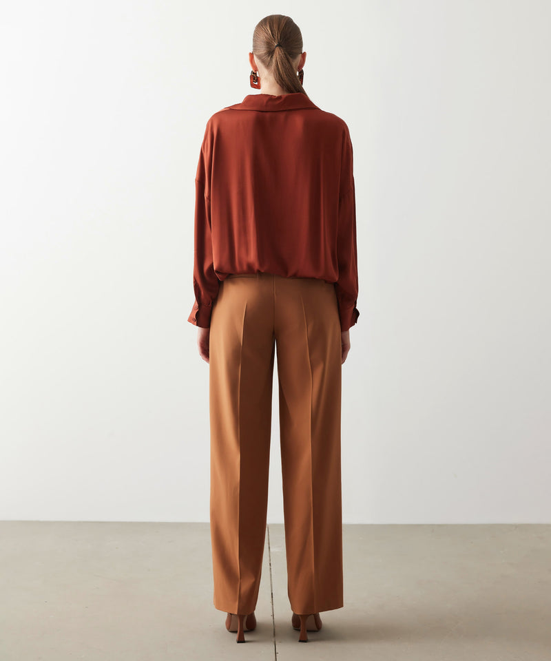 Ipekyol Long Sleeve Satin Blouse Terracotta