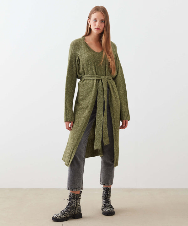 Ipekyol Long Sleeve Belted Knitwear Green