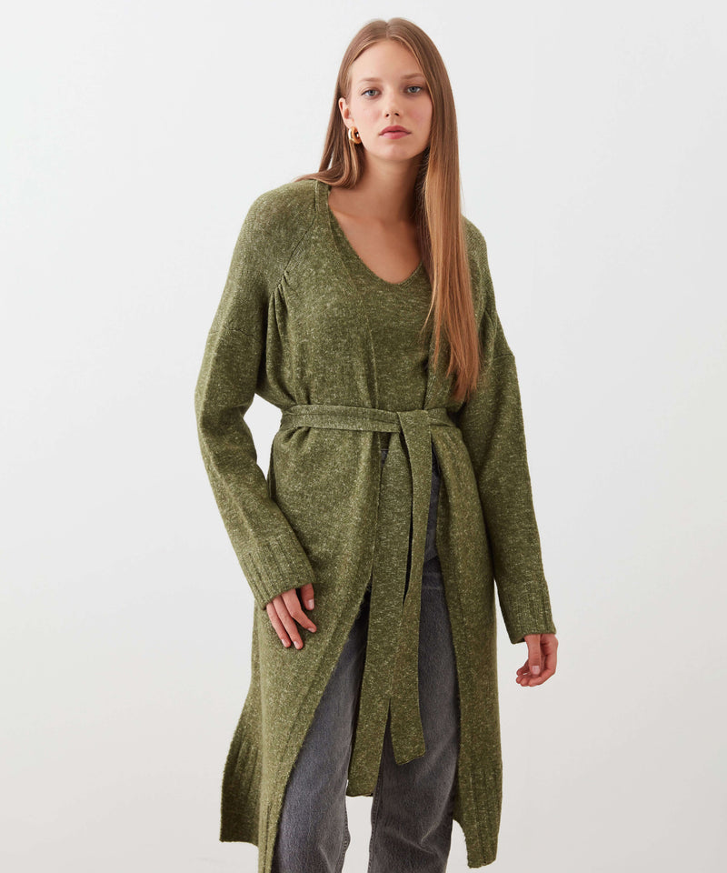 Ipekyol Long Sleeve Belted Knitwear Green