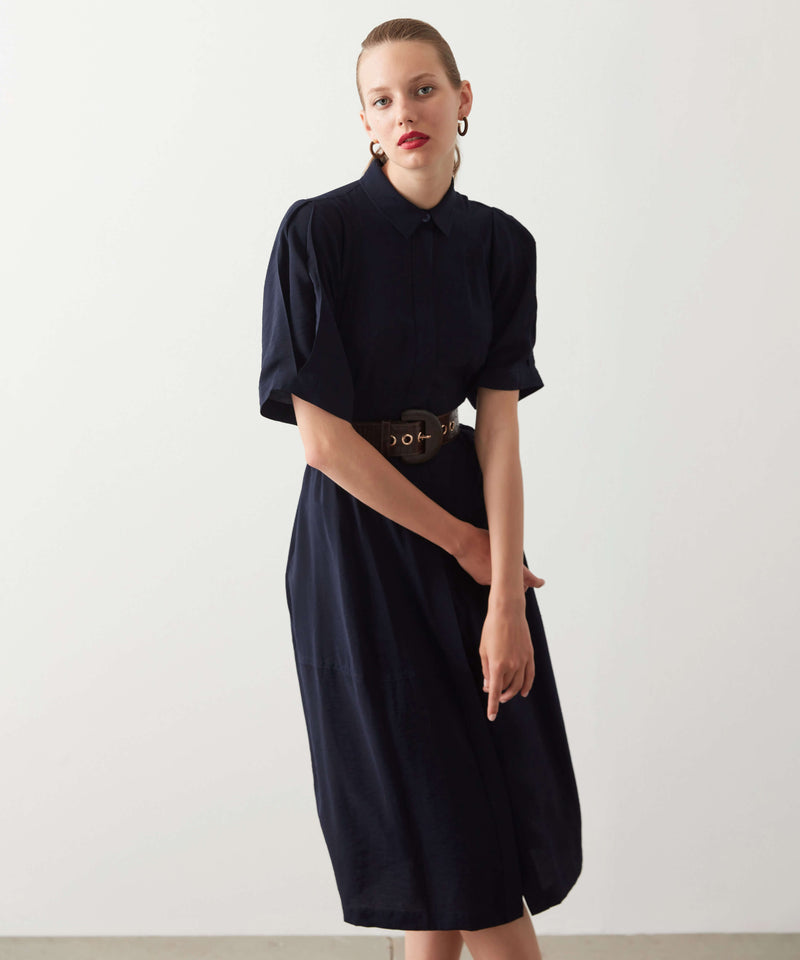 Ipekyol Elastic Waist Shirt Dress Navy