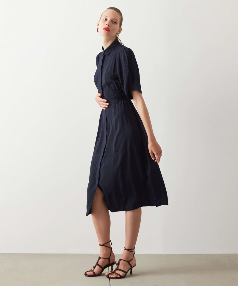 Ipekyol Elastic Waist Shirt Dress Navy