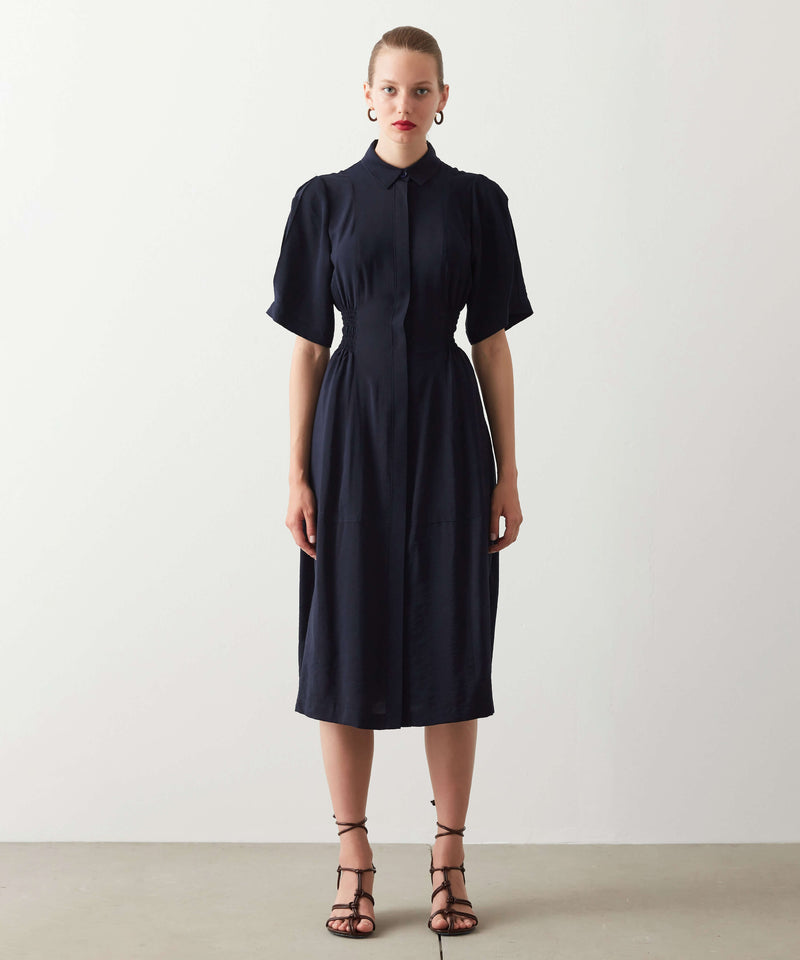 Ipekyol Elastic Waist Shirt Dress Navy