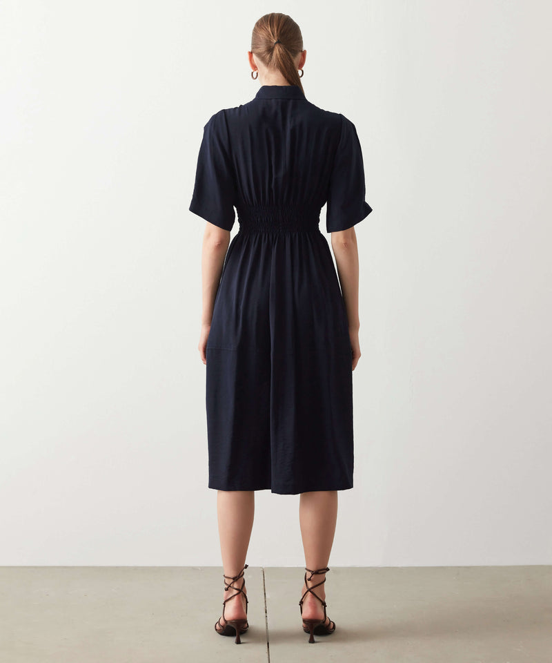 Ipekyol Elastic Waist Shirt Dress Navy