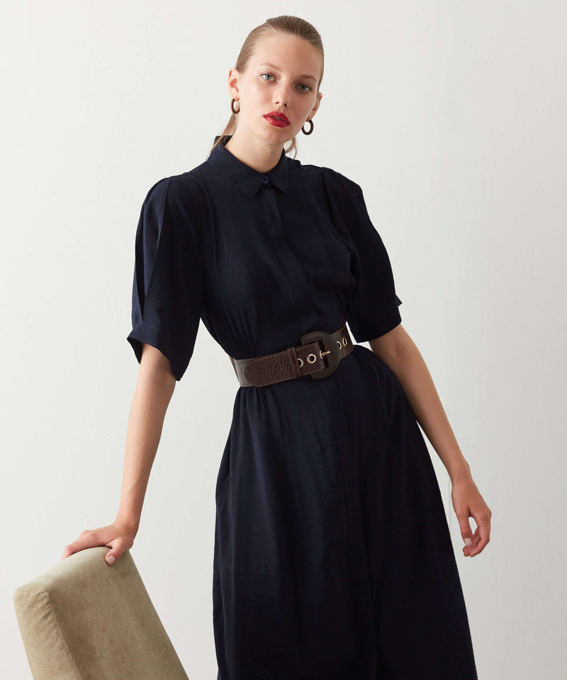 Ipekyol Elastic Waist Shirt Dress Navy