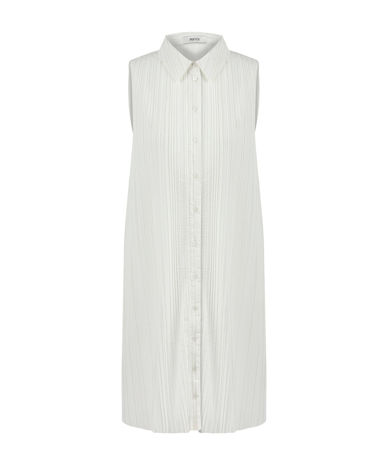 Ipekyol Sleeveless Pleated Shirt Dress White