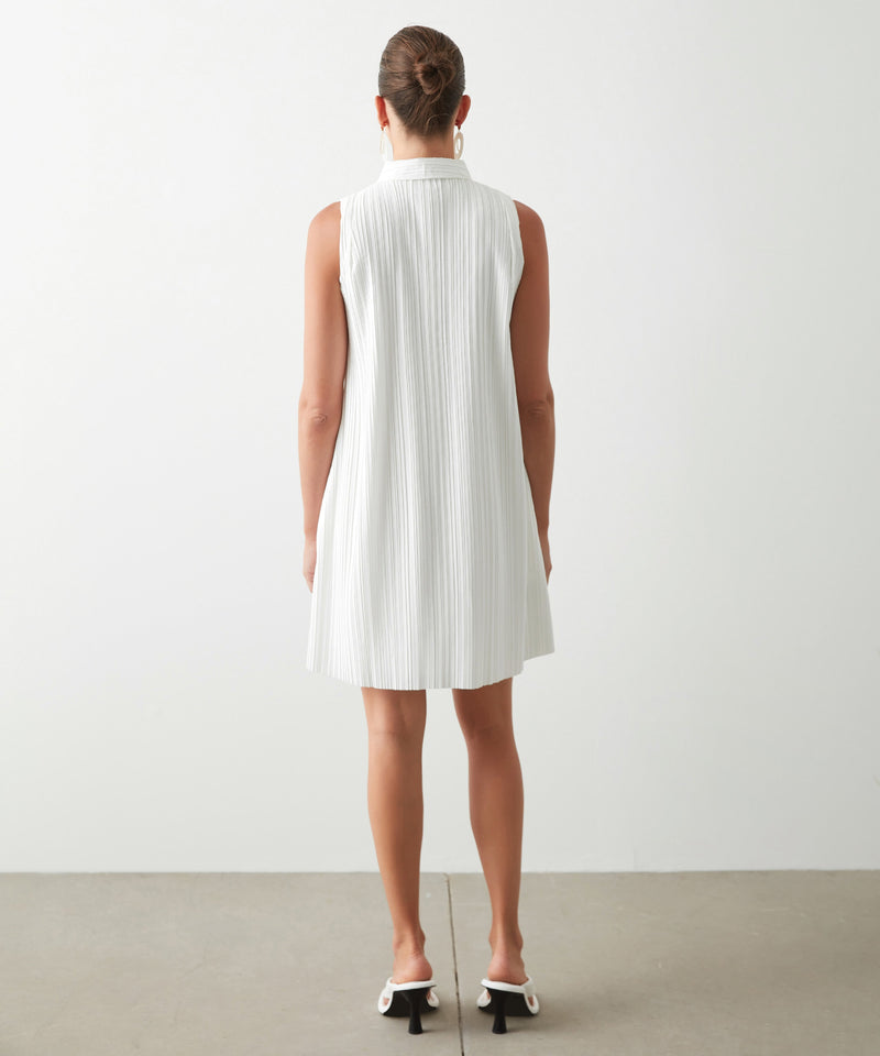 Ipekyol Sleeveless Pleated Shirt Dress White