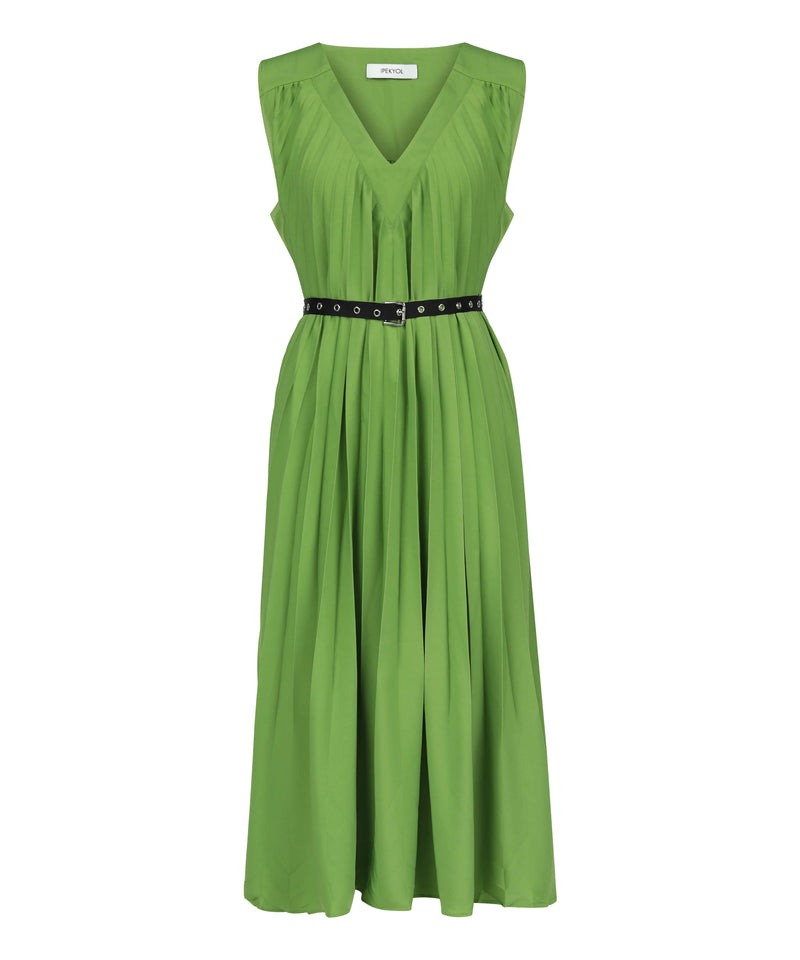 Ipekyol Sleeveless Pleated Dress Green