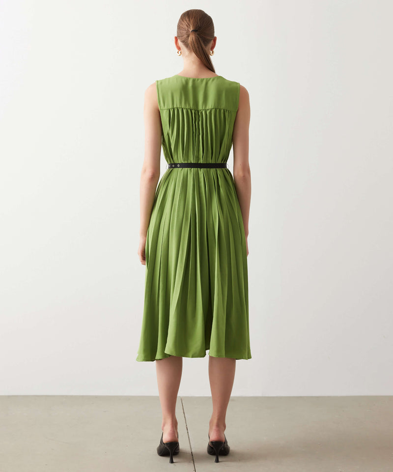 Ipekyol Sleeveless Pleated Dress Green