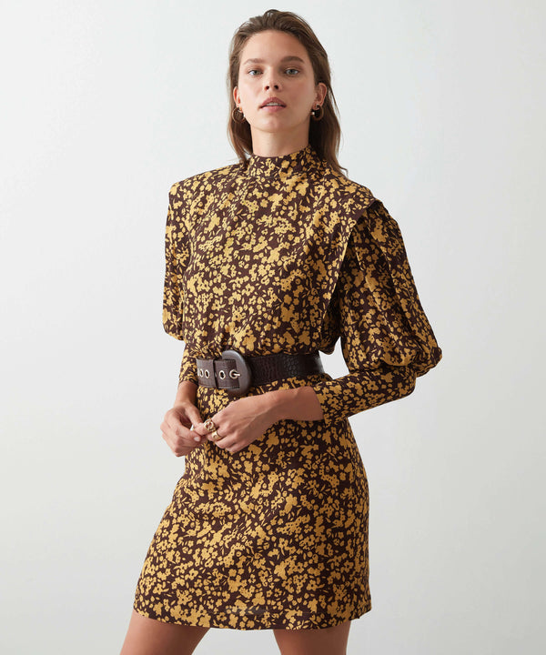 Ipekyol Flower Pattern Dress Brown