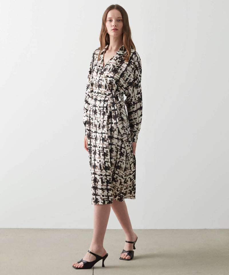 Ipekyol Patterned Wrap Detail Dress Oil