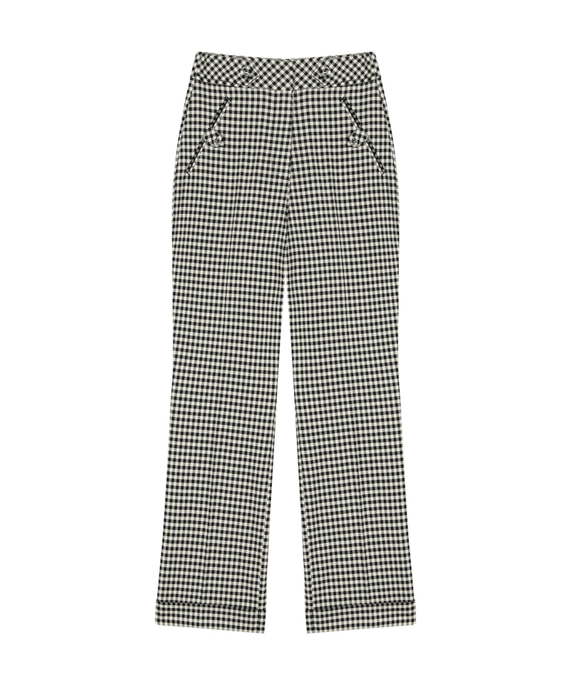 Ipekyol Gingham Pattern Trouser Black