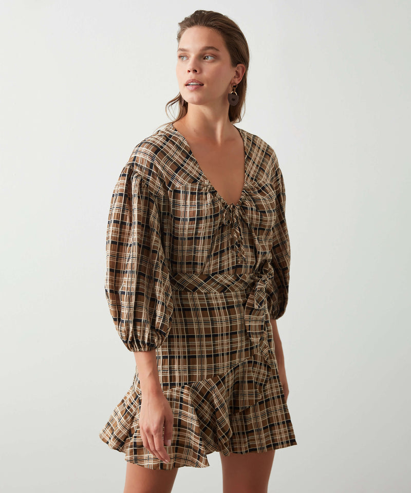 Ipekyol Plaid Pattern Mini Skirt Brown