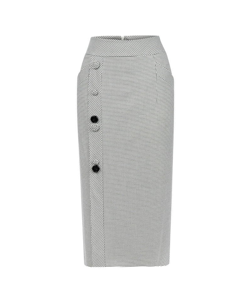 Ipekyol Patterned Button Detail Skirt Oil