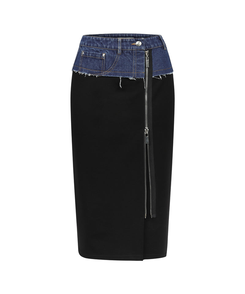 Ipekyol Denim-Blend Knit Skirt Black