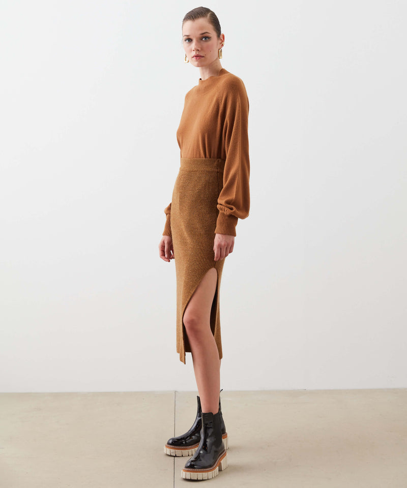 Ipekyol Slit Detail Knit Skirt Caramel