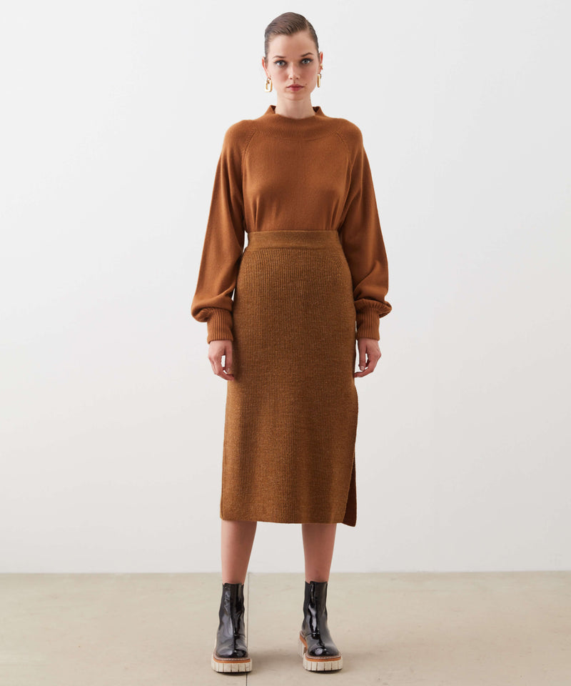 Ipekyol Slit Detail Knit Skirt Caramel