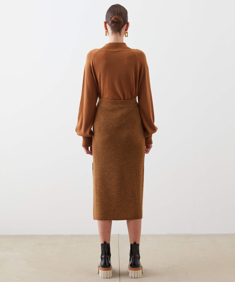 Ipekyol Slit Detail Knit Skirt Caramel