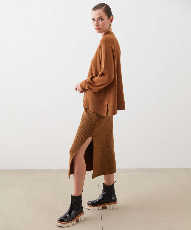 Ipekyol Slit Detail Knit Skirt Caramel