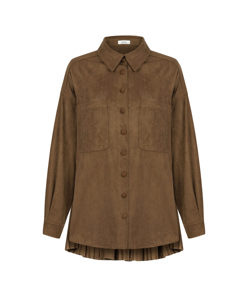 Ipekyol Laser Cut Detail Suede Jacket Brown